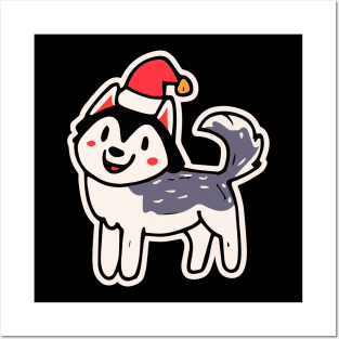 Christmas Husky Dog Lover Malamute Posters and Art